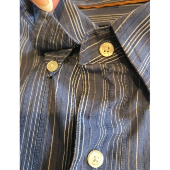 Joseph by Jos A Banks Button Up Shirt Mens Long Sleeve Blue Striped XL EUC - Picture 2 of 11